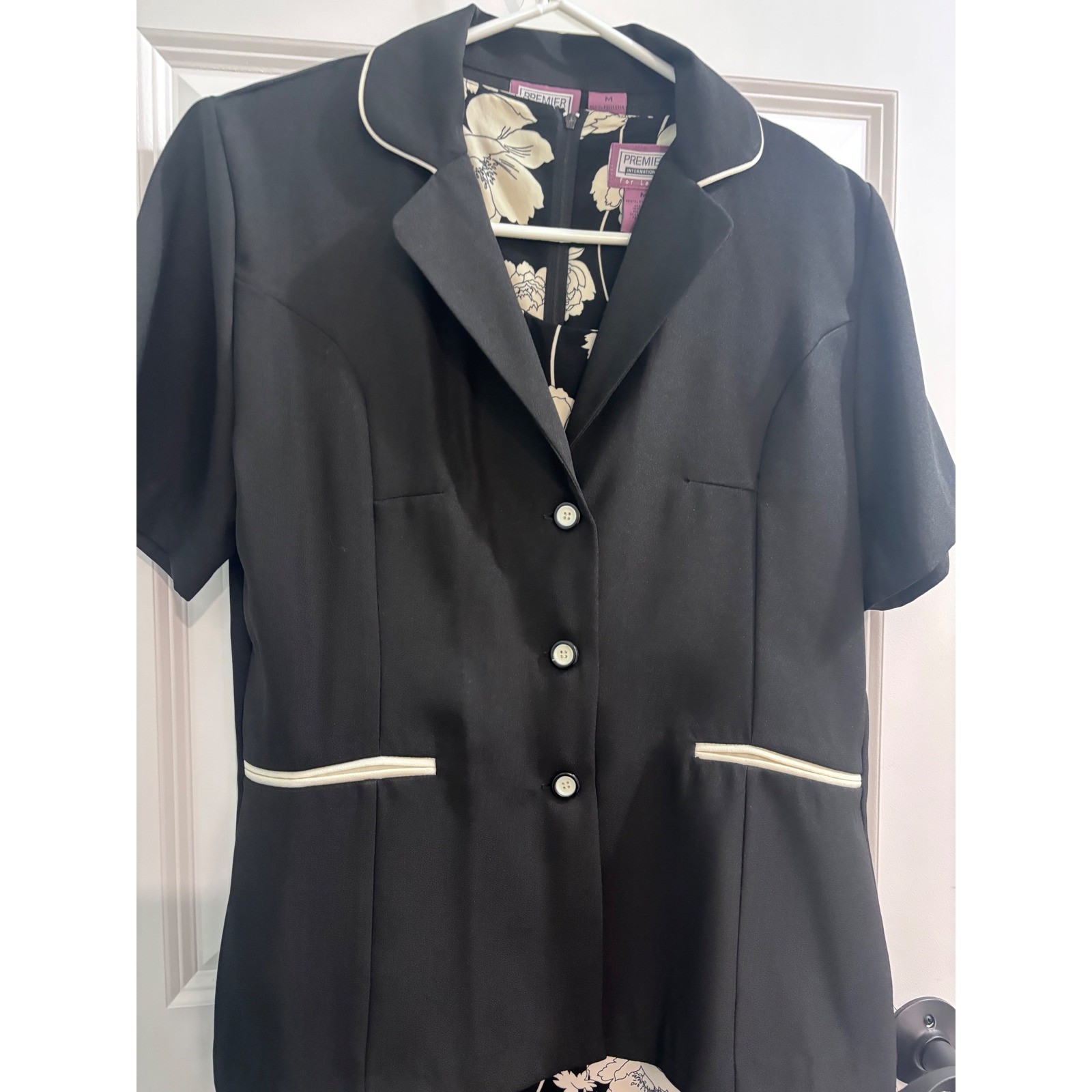 Vintage Premier International Womens 2 Pc Dress Set Jacket Size M