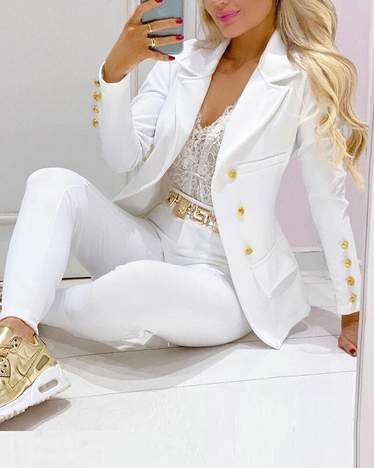 Women’s Genuine Lambskin Leather Motorcycle Jacket White Soft Blazer Style Coat