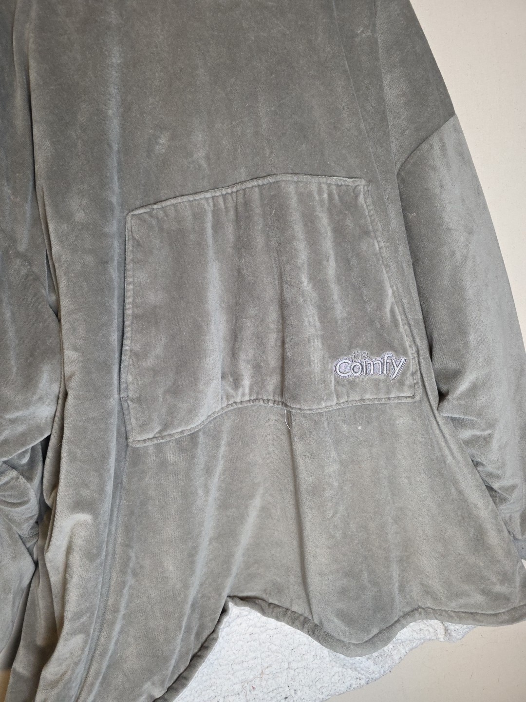 The Comfy Cozy Oversized Gray Hoodie Blanket Sharpa Velvety Gray One Size