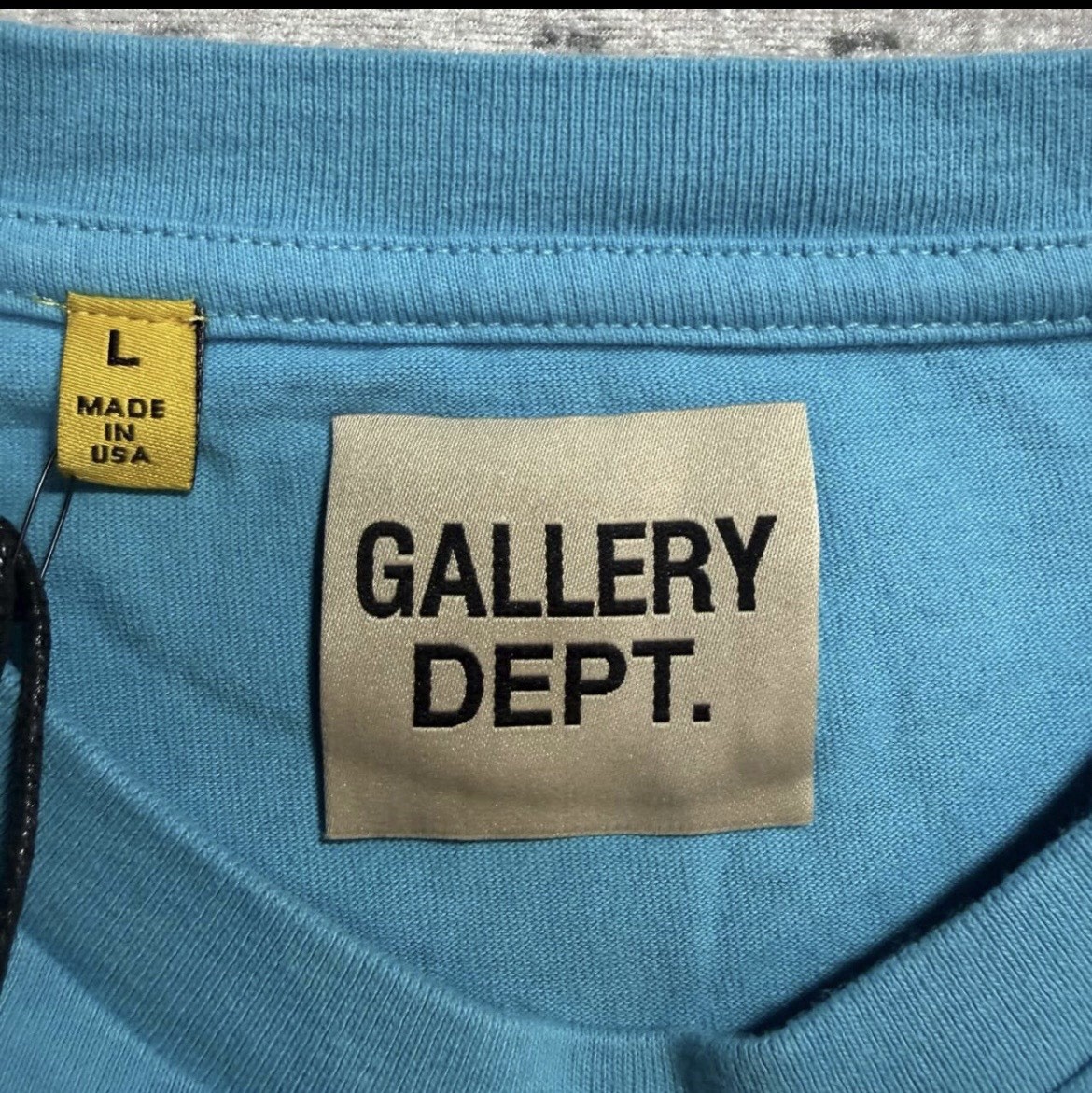 Gallery Dept. Men’s Blue Graphic Logo Crew Neck Short Sleeve T-Shirt Size L