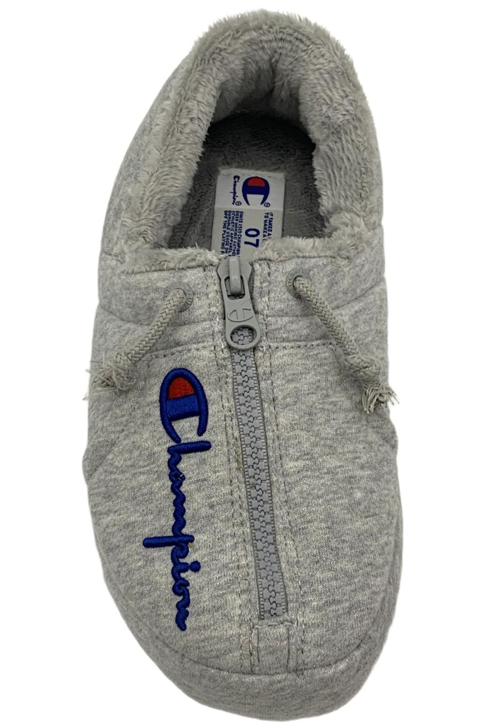 Champion Kid’s Boy’s University Zip Slippers Oxford Gray