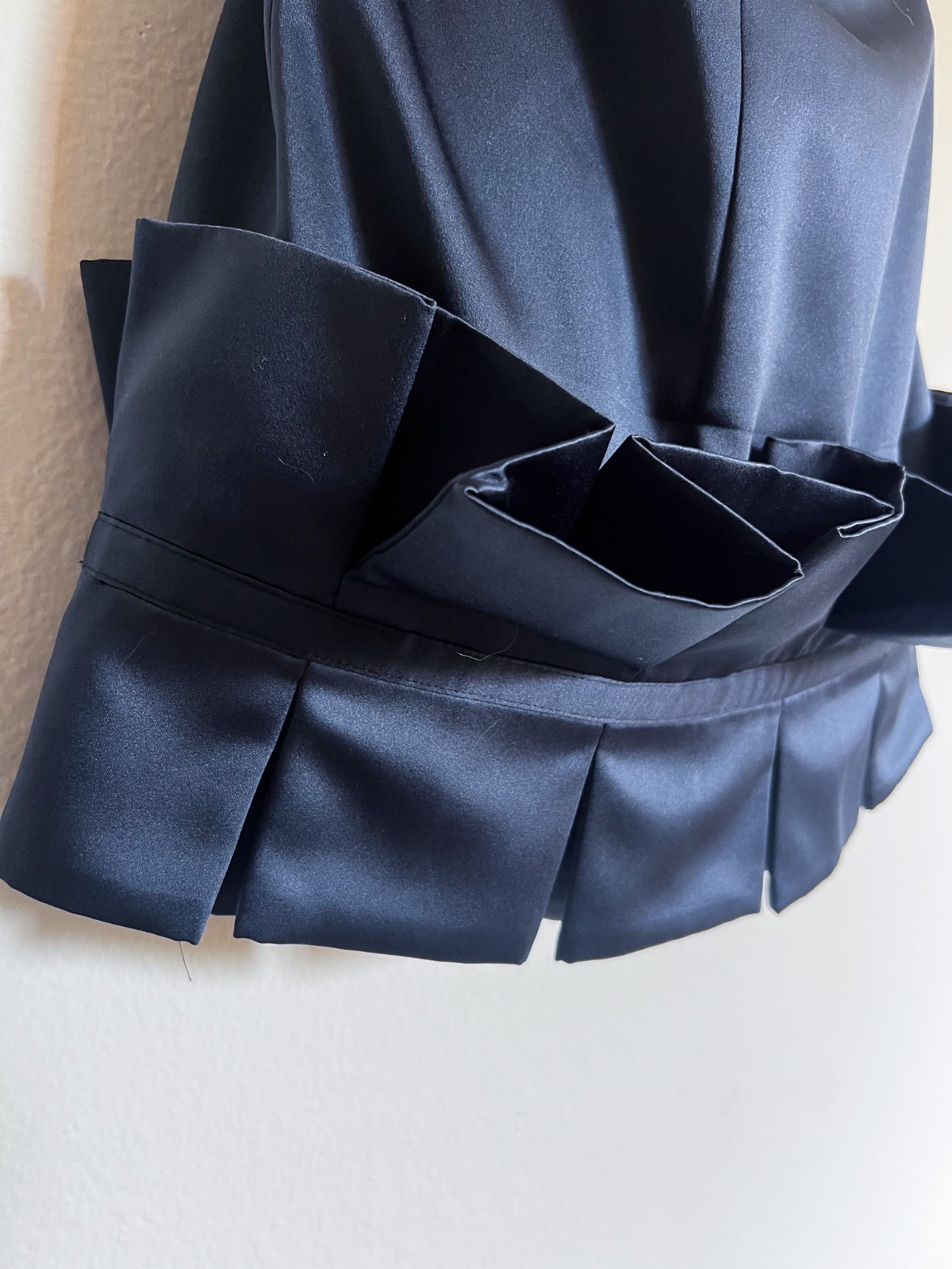 Vintage ABS Collection by Allen Schwartz Navy Blue Strapless Cocktail Dress Sz 2