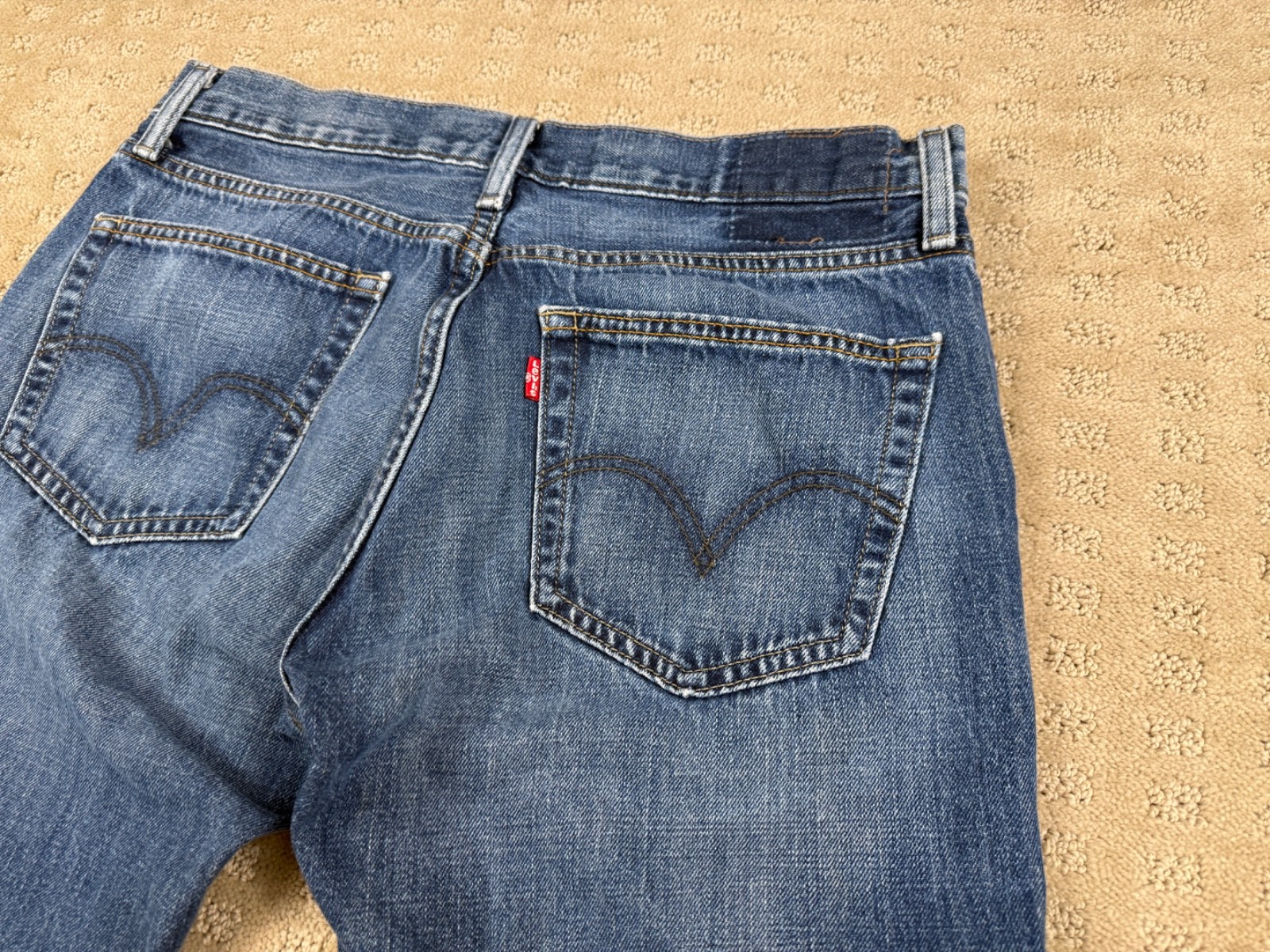 Men’s Levi’s 527 Bootcut Western Red Tab Blue Jeans Patchless 32×28 #1096