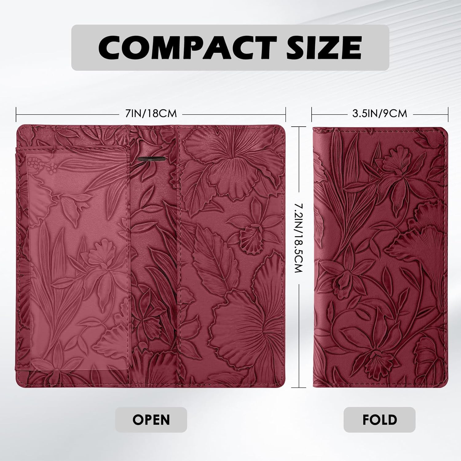 Checkbook Cover for Personal Checkbook，Soft PU Leather with a Detailed Embossed