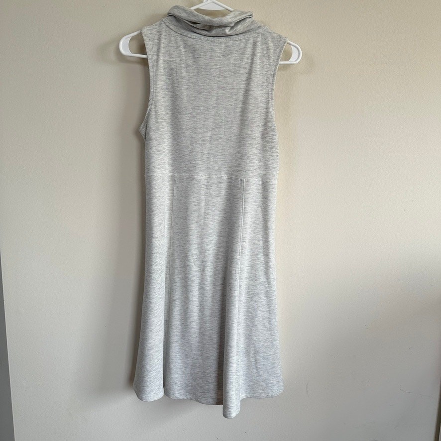 Freedom Trail Kyodan Cowl Neck Dress 1/2 Zip Front Sleeveless Grey Athleisure S