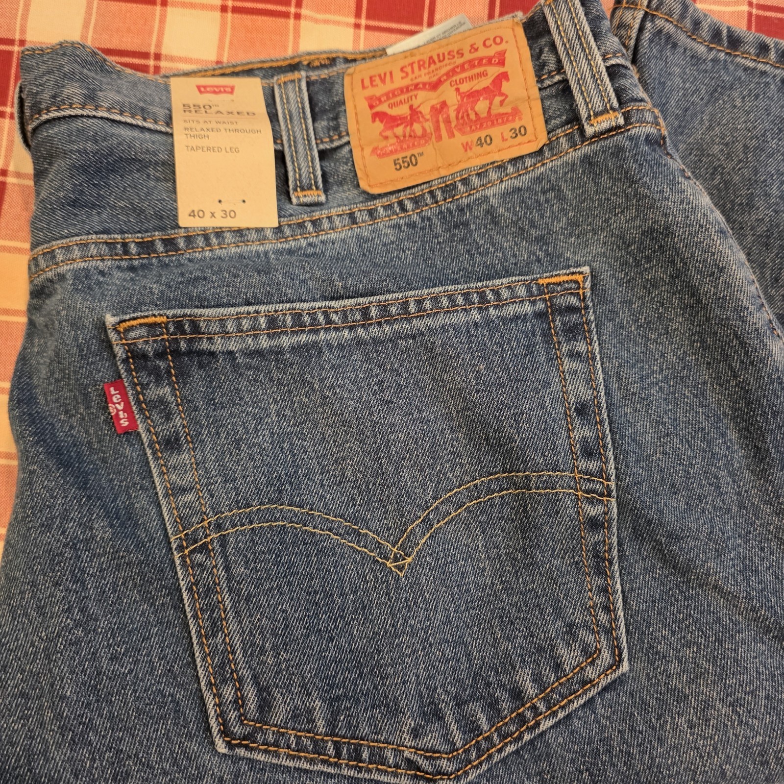 Levi’s 500 Series 550 Relaxed Fit Tapered Blue Denim Jeans Big & Tall NWT