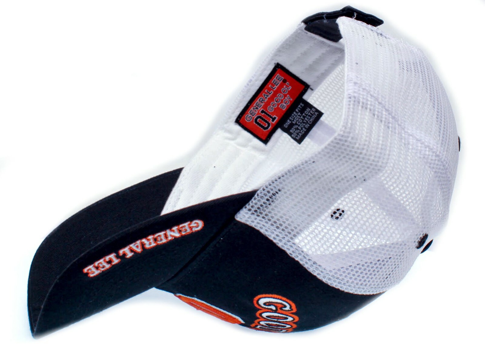 01 General Lee Truckers Hat Good Ol’ Boy Cap Unisex Adult Black/White