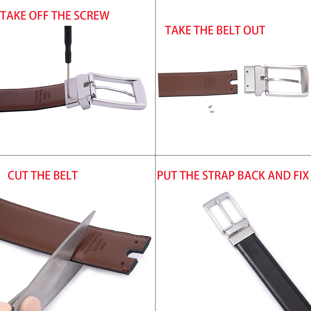 Men’s Genuine Leather Belt with Double-sided Reversible Belts for Men 1.3inch