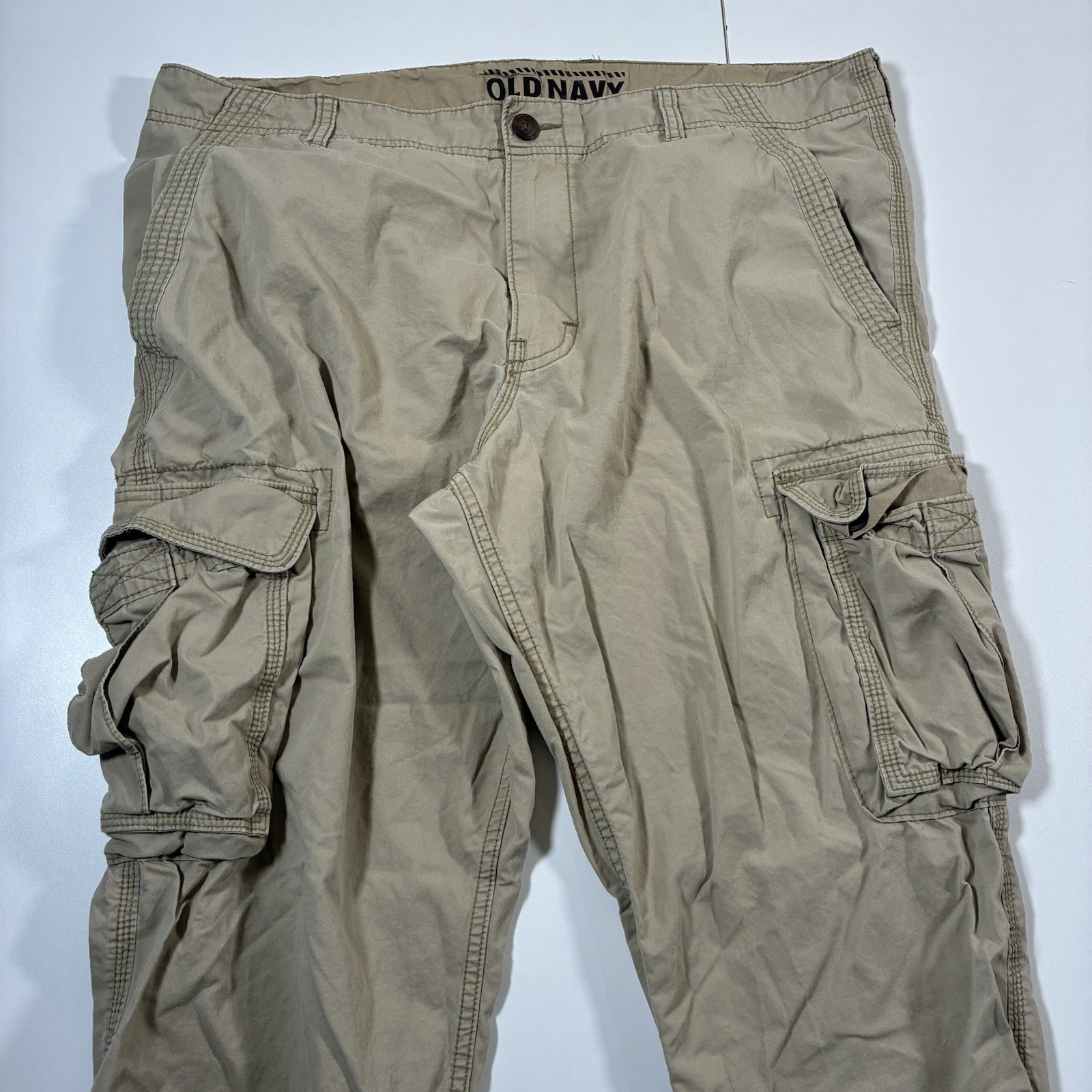 Old Navy Cargo Pants 40×28 Beige Utility Military Vintage Y2K 90s (Tag 38×30)