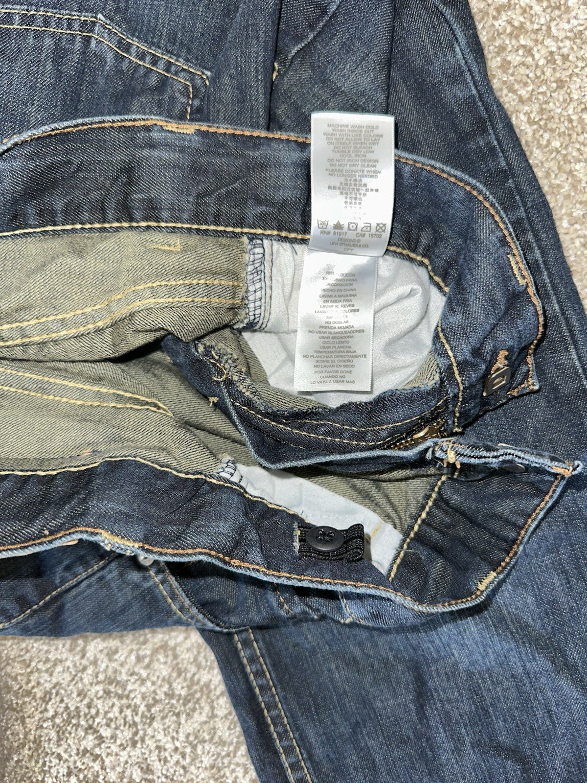 Vintage Levis 505 Jeans 27×27 Dark Wash Straight Brown Womens Boys Red Tab Denim