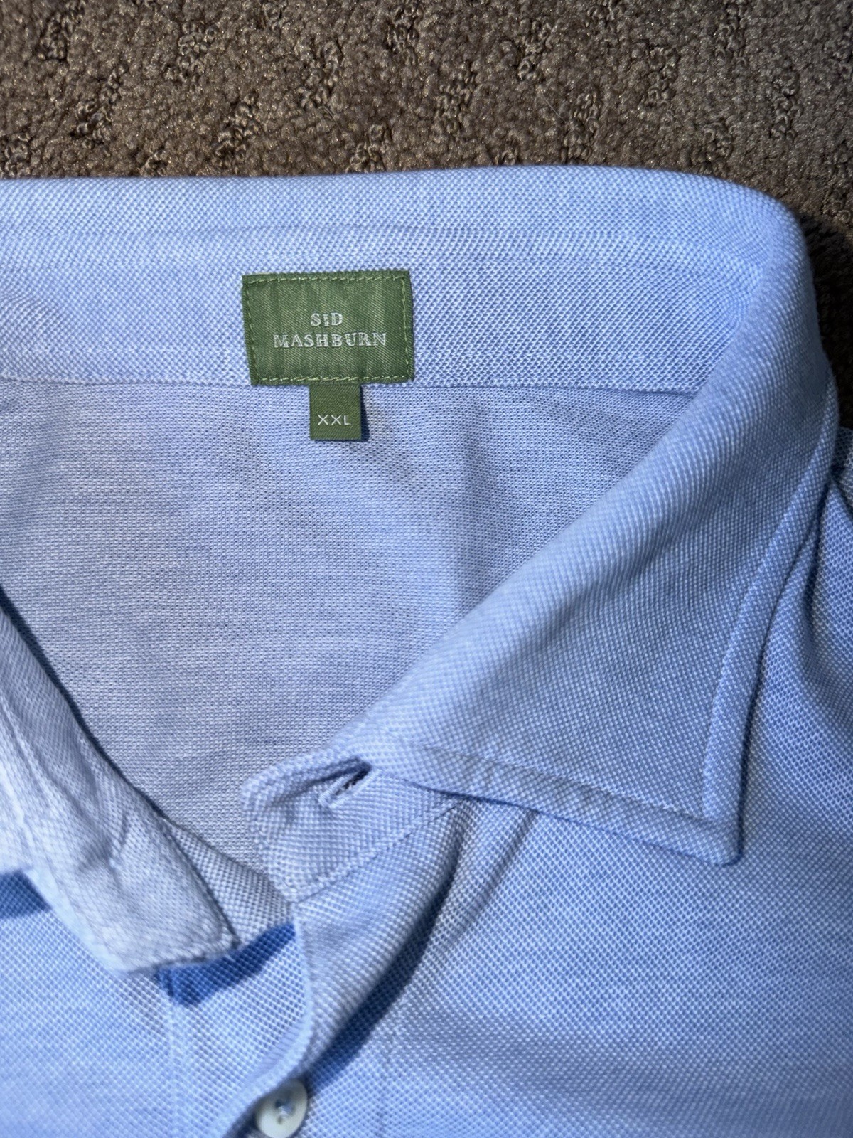 Sid Mashburn Polo Shirt Men’s XXL Light Blue 100% Cotton Short Sleeve Pocket