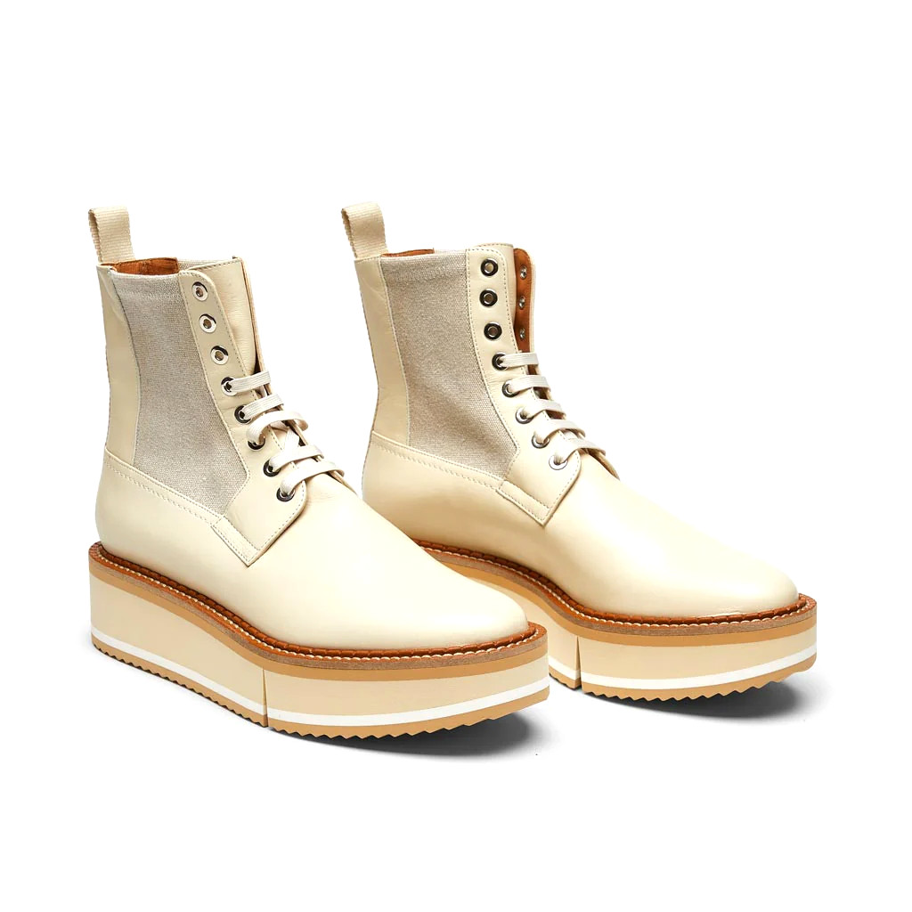 Clergerie ‘BRENDYL’ Beige Straw LeatherBoots – MSRP $795 – Size US5.5 – BNIB