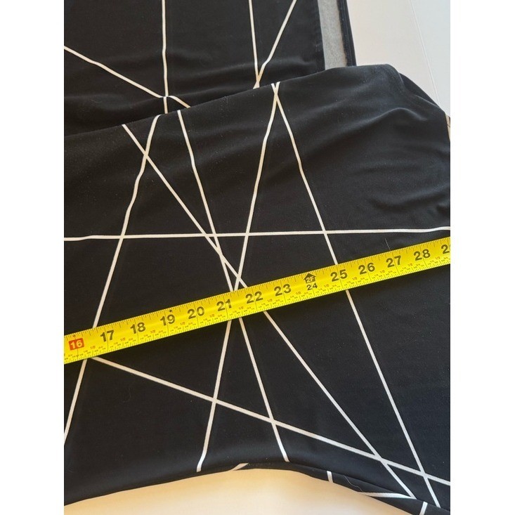 Alfani Black White Abstract Tunic Top 2X Flowy 3/4 Sleeve Casual