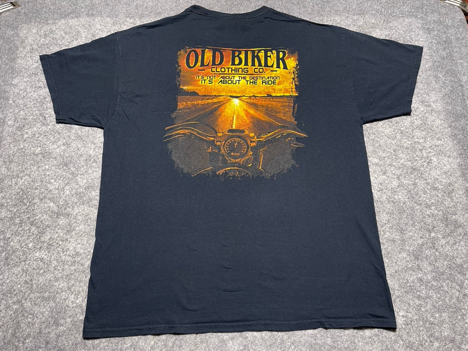 Old Biker Clothing Co It’s About the Ride Motorcycle Chopper Black Shirt XL Free