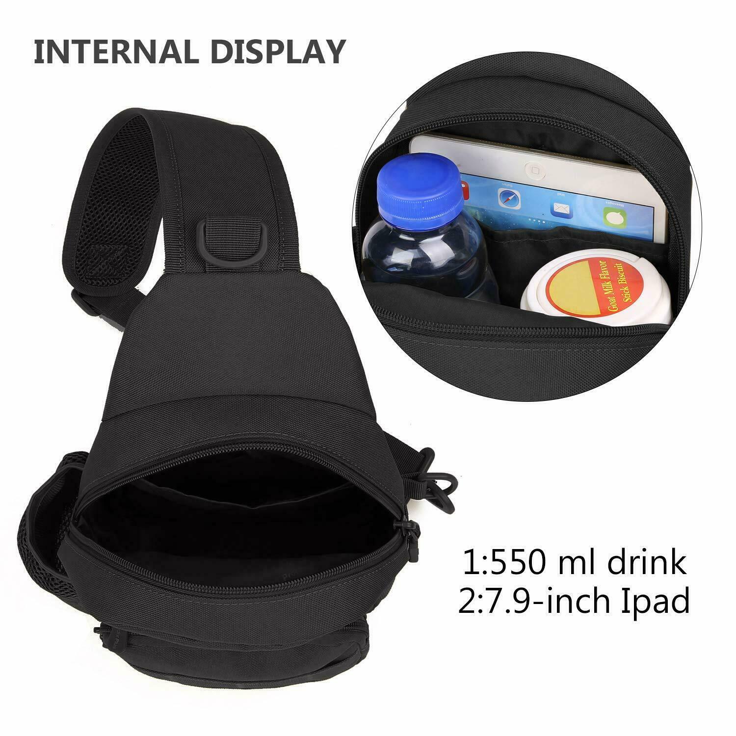 Men Outdoor Tactical Backpack Shoulder Sling Bag Chest Pack Sport Travel Hiking