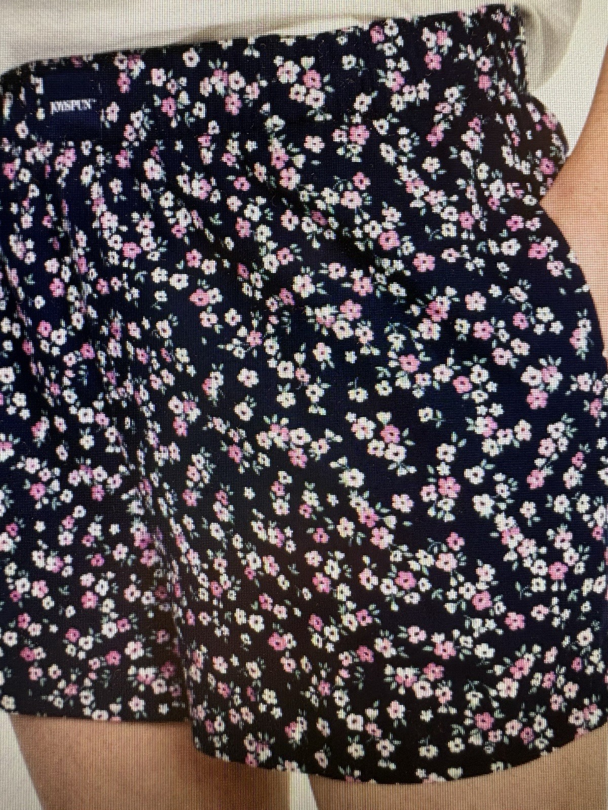 Joyspun Sleep Shorts Pajama Bottoms Dark Blue Floral Cotton Small S Size 4 6 NWT