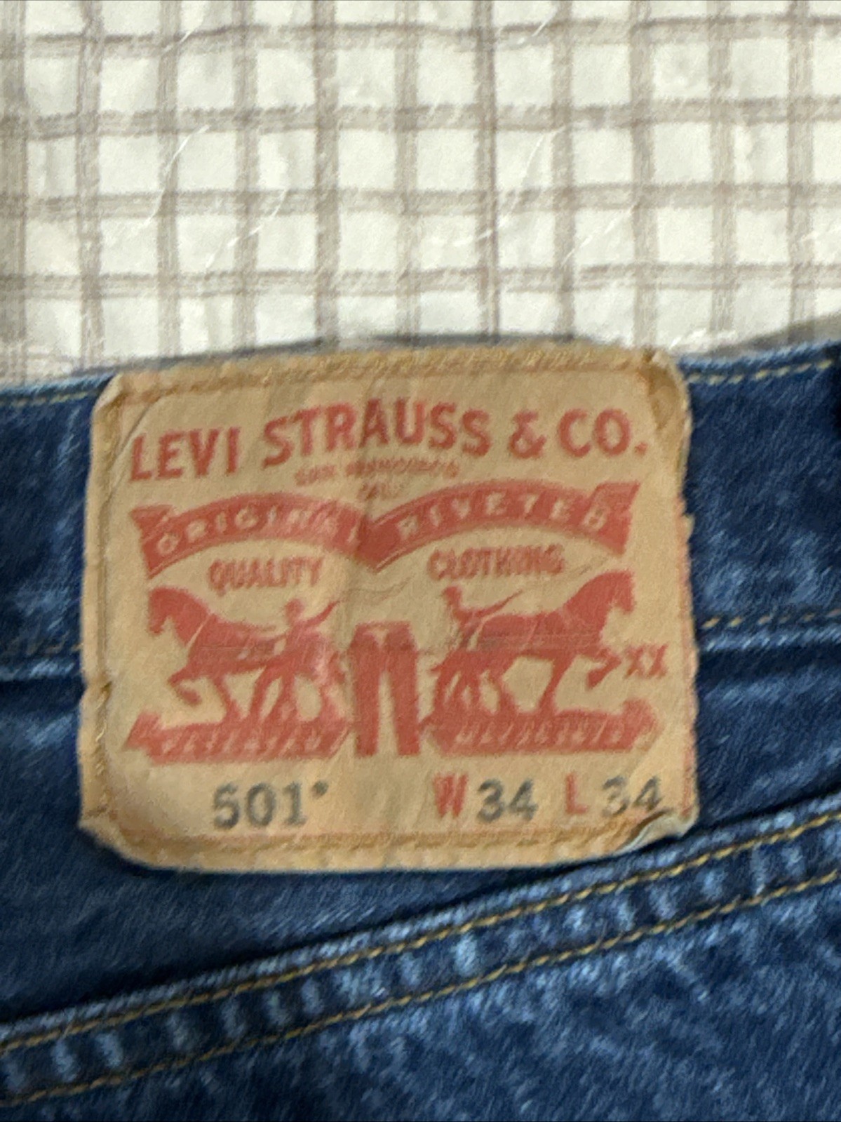 Levi’s Men’s 501 34×34 Original Straight Fit Jeans – Dark Wash