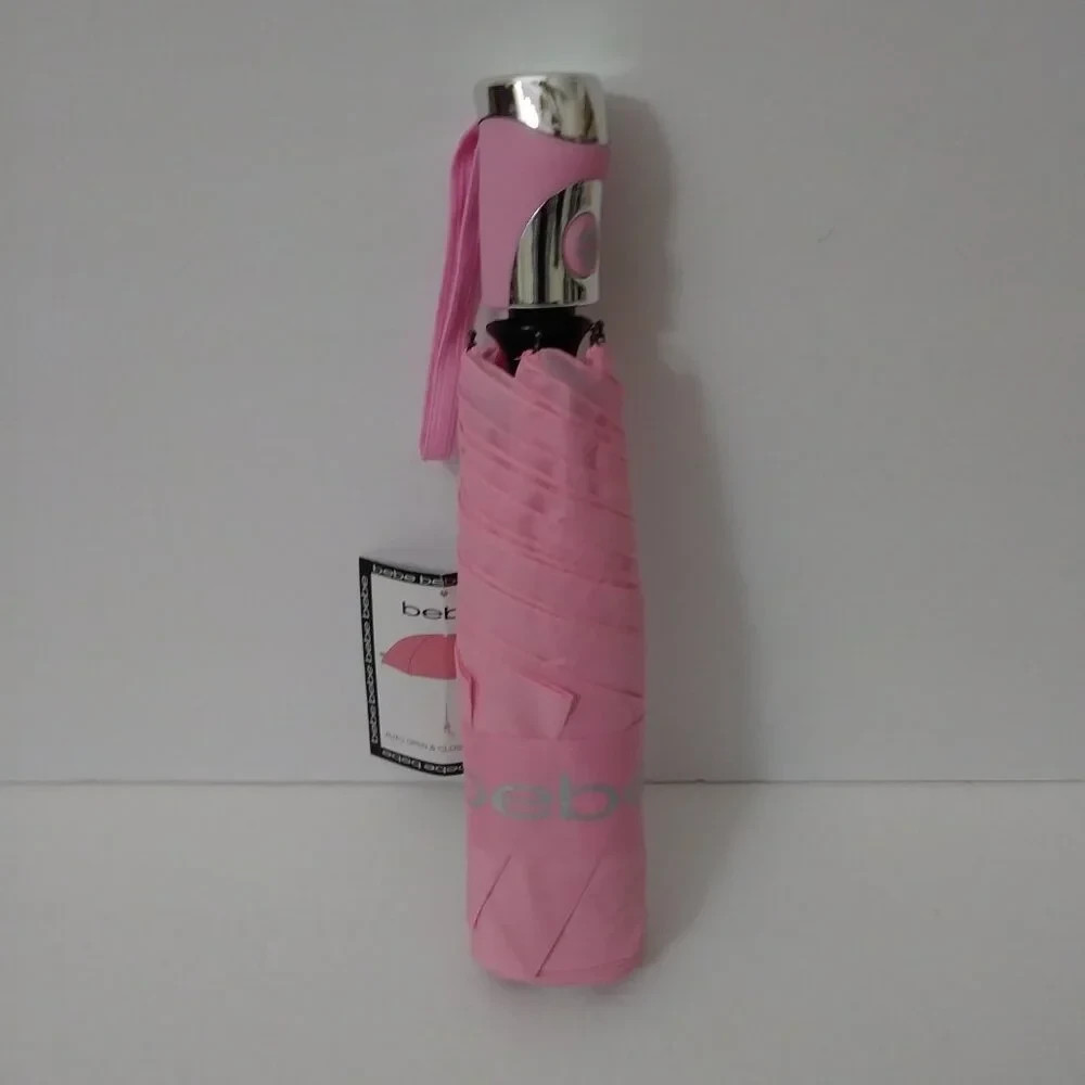 bebe Umbrella Auto Open & Close Lightweight Rain Sunshine Pink