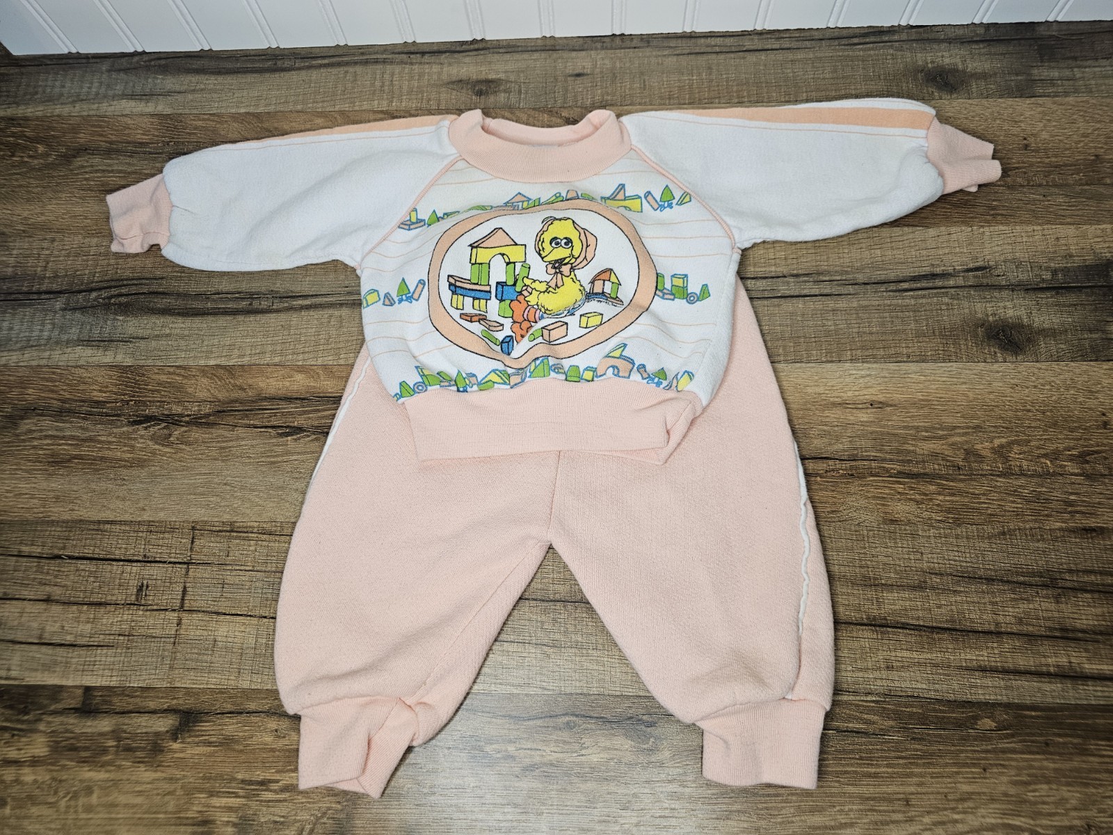 Sesame Street Vintage 1980’s Baby Girl Outfit Size 6 Months Big Bird