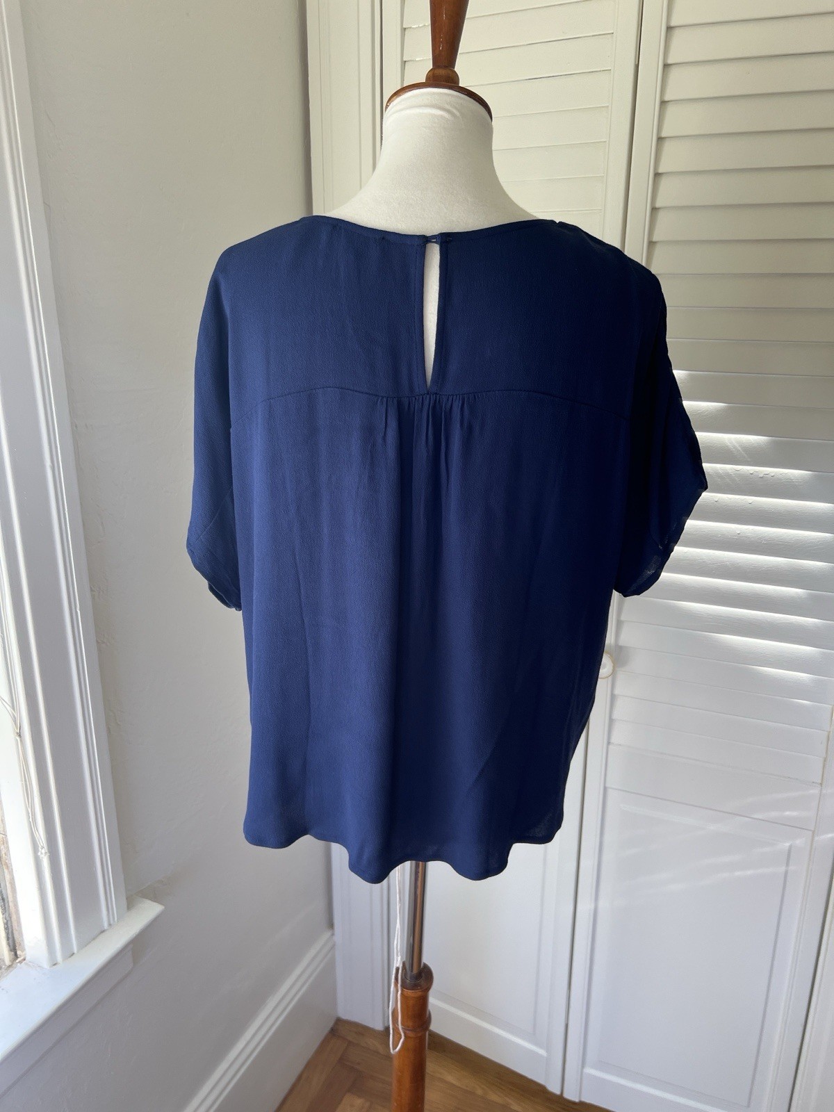 Madewell Navy Blue Short Sleeved Blouse Size Small