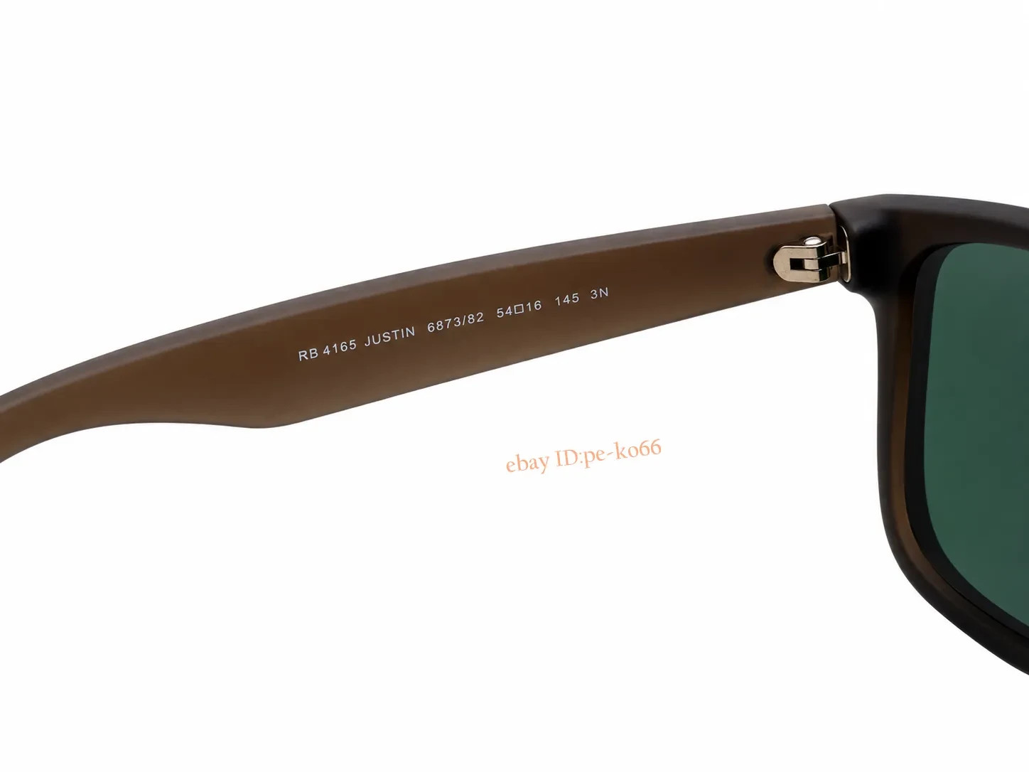 Ray-Ban RB4165 Justin Classic Sunglasses Matte Opal Grey Green Lens 54-16 UV400