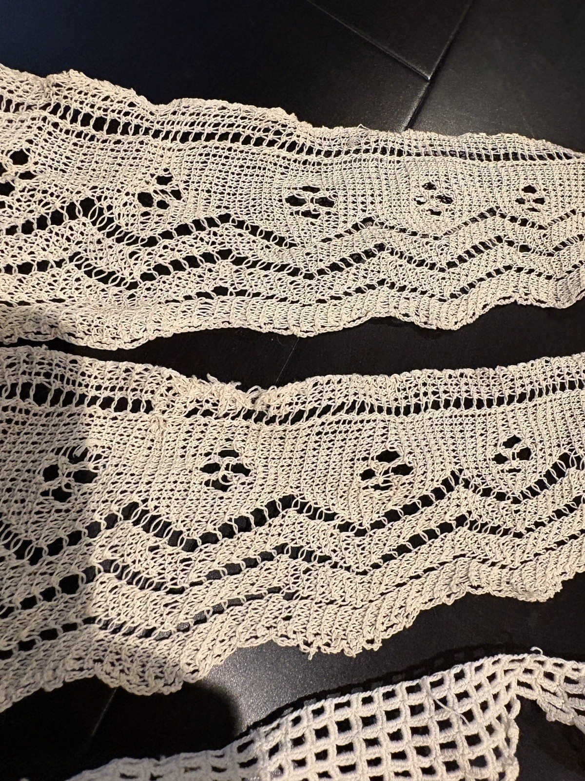Vintage Hand Tatted Lace Trim Lot Handmade Crochet Sewing Ephemera Estate