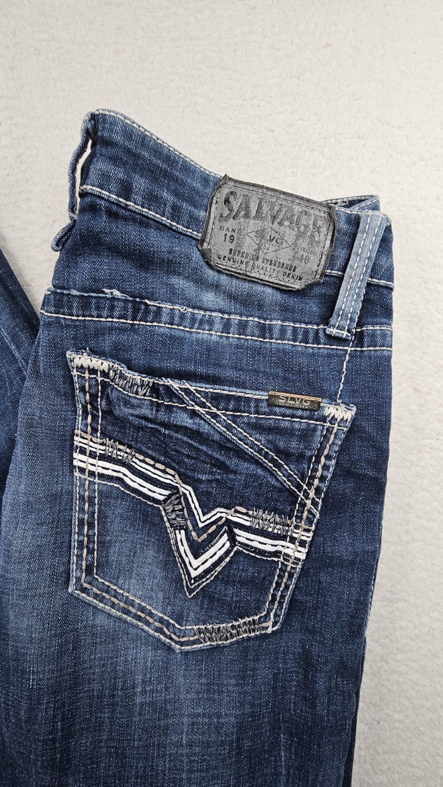 Buckle SLVG Salvage Jeans Mens 34×34 Mayhem Regular Bootcut Blue Denim