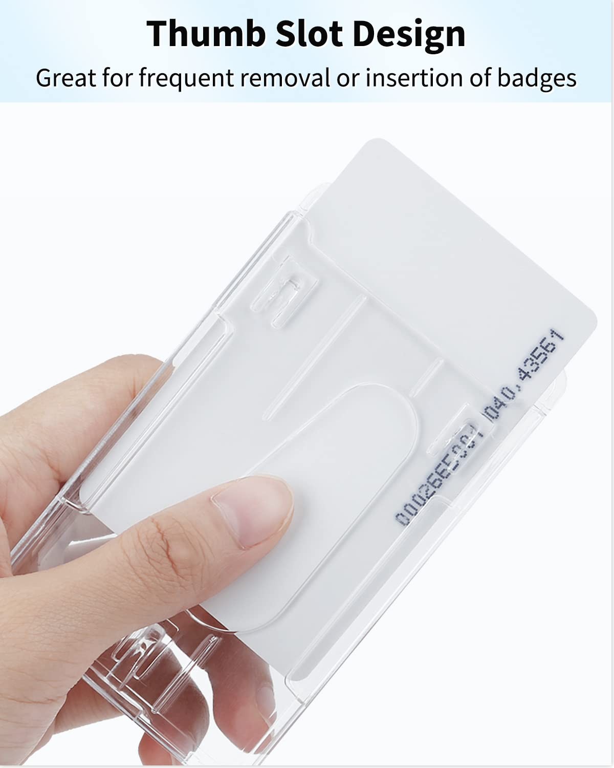 2 Pack Hard Plastic Badge Holders Heavy Duty Clear ID Credit Card Protector USA