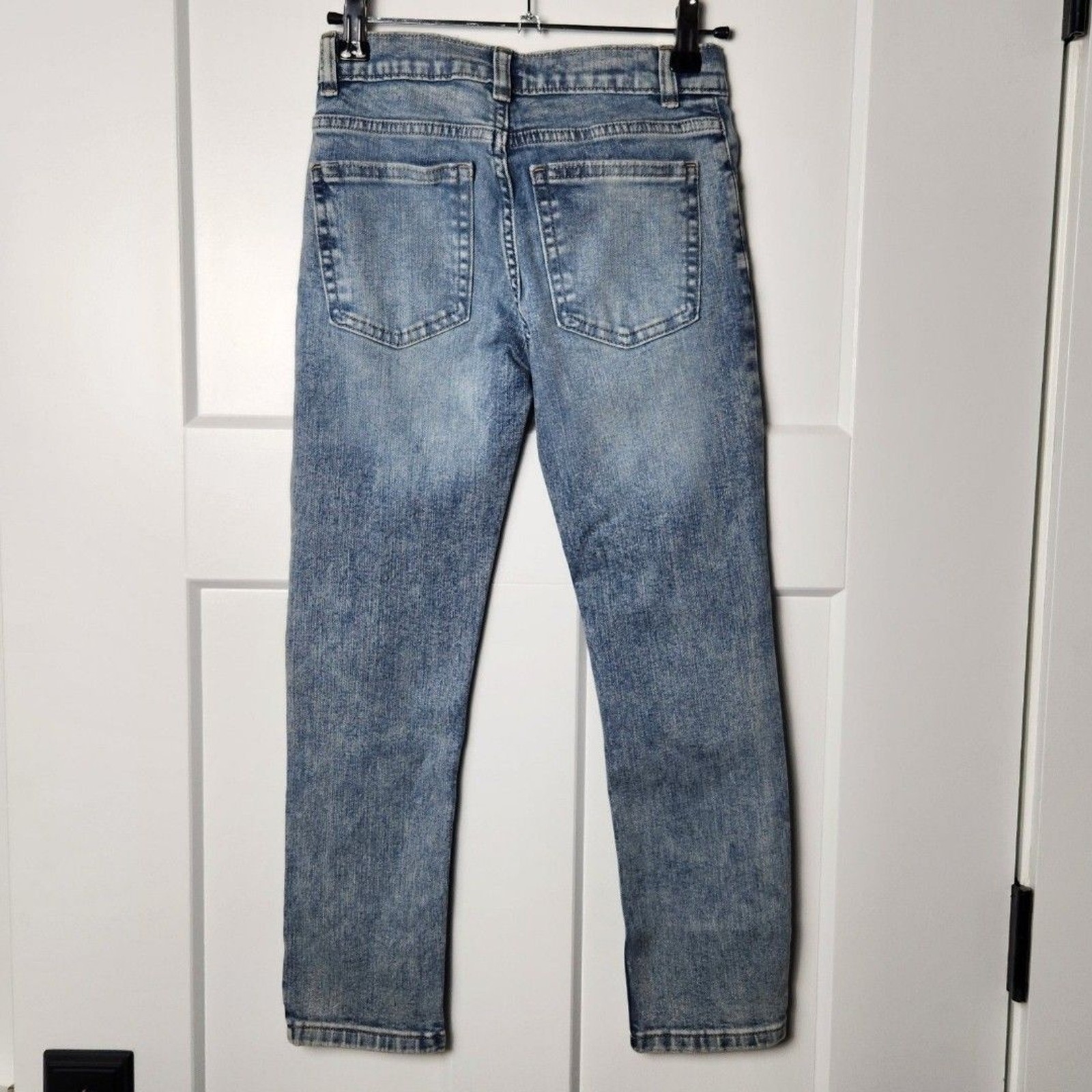Boys Jeans Distressed Slim Stretch Adjustable Waist Sz 8 Reinforced Knee NWT
