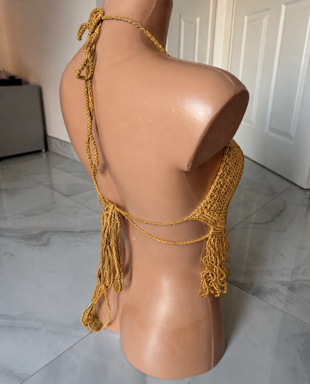 Crochet Top crop cami Hippie Boho Style Festival Top PSbyAusra yellow