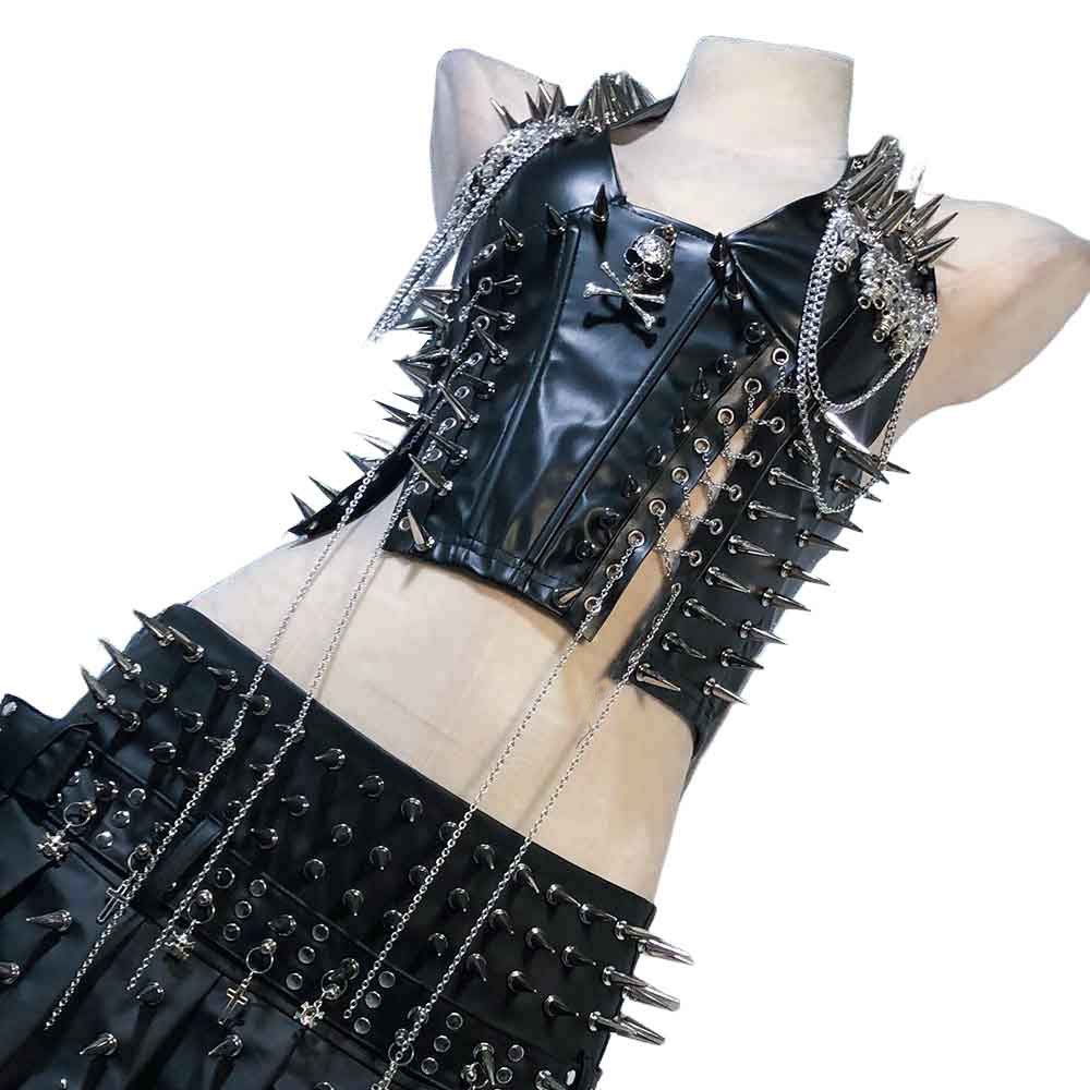 Goth Tops ALT Gothic Tank Y2K Punk Rock Clothes Grunge Spiked Emo Clothing