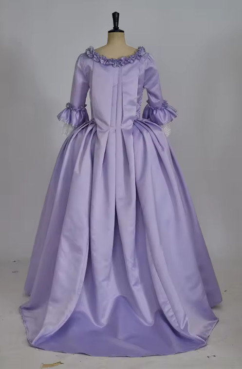 1770s Rococo Marie Antoinette Purple Ball Gown Dress Women Royal Court Belle