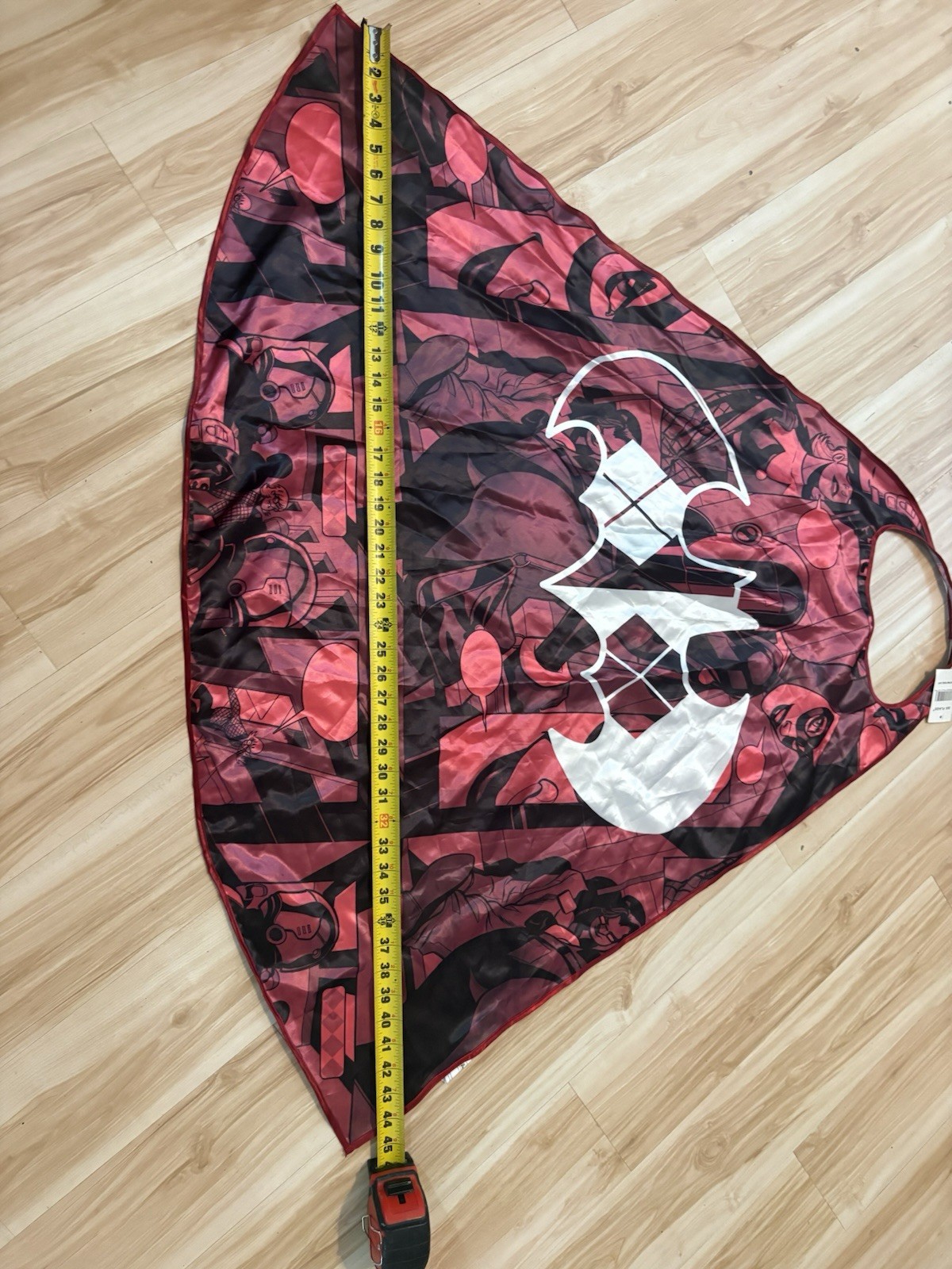 Harley Quinn Batman DC Comics Six Flags Red Black Cape Adult One Size