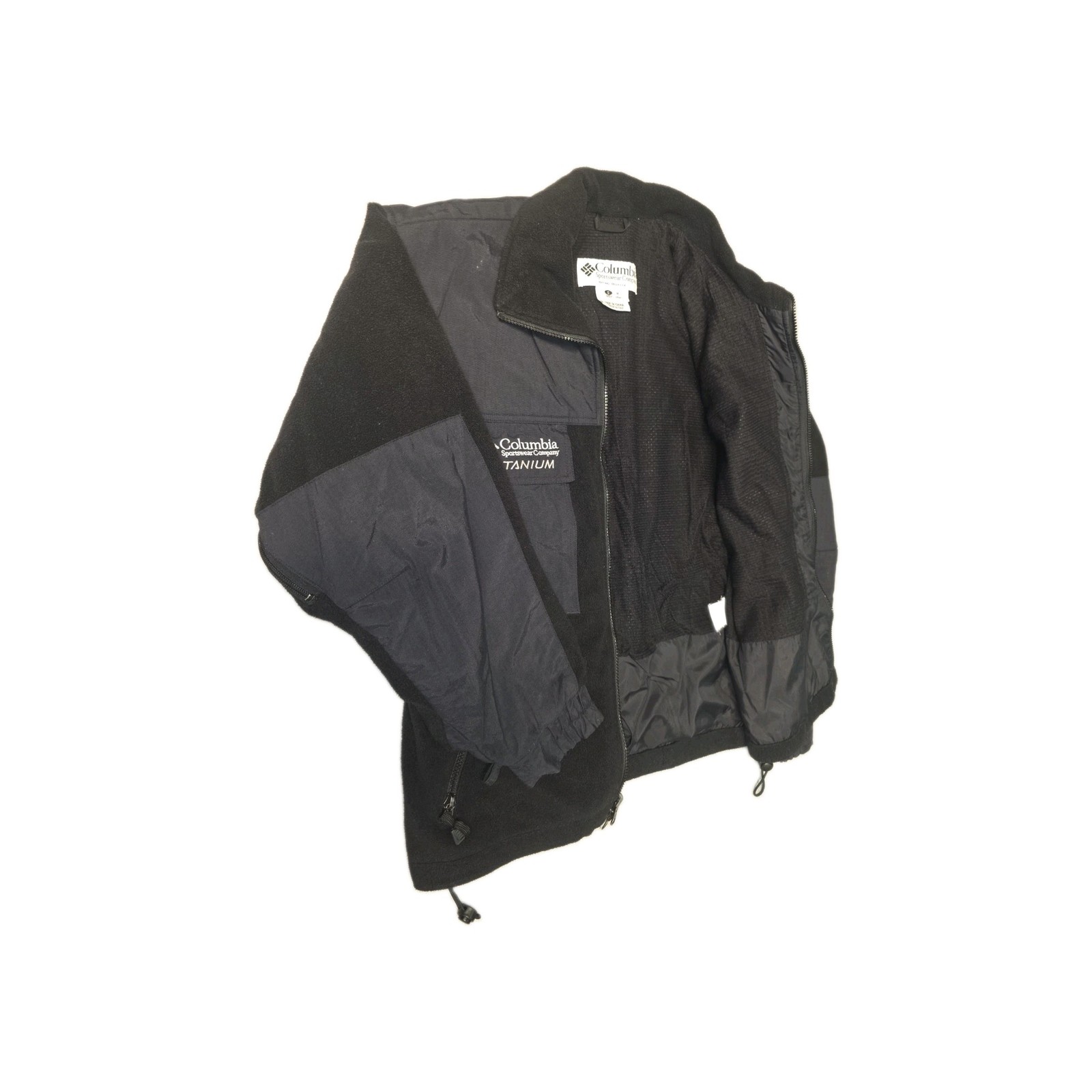 Columbia Titanium Fleece Nylon Full Zip Size S Black Jacket