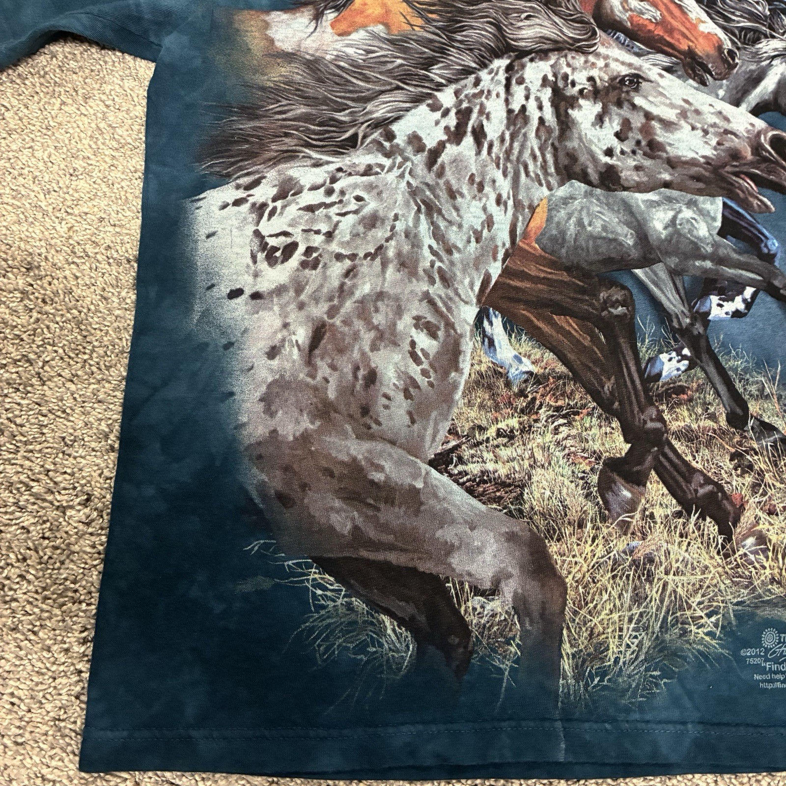 The Mountain Horse T-Shirt Unisex Small Blue 2012 “Find 13 Horses” Hidden Images
