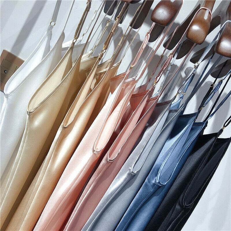 Women 19MM Silk Cami Full Slip Dress 100% Silk Under Dress Undergarment Chemise