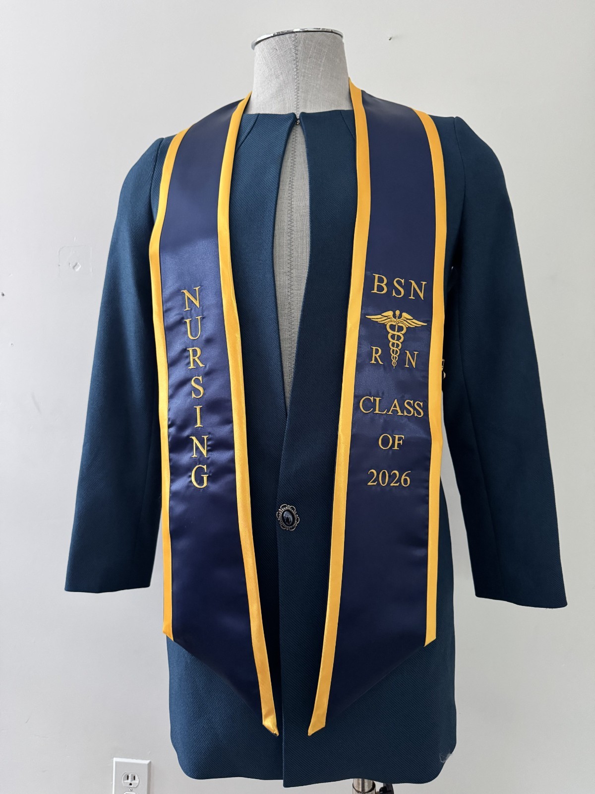 BSN RN Nursing Graduation Stole 2026 Embroidered Sash With Medical Logo