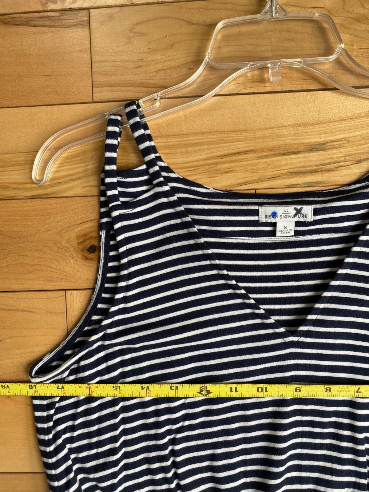 Womens LL Bean striped cotton maxi dress size S in EUC