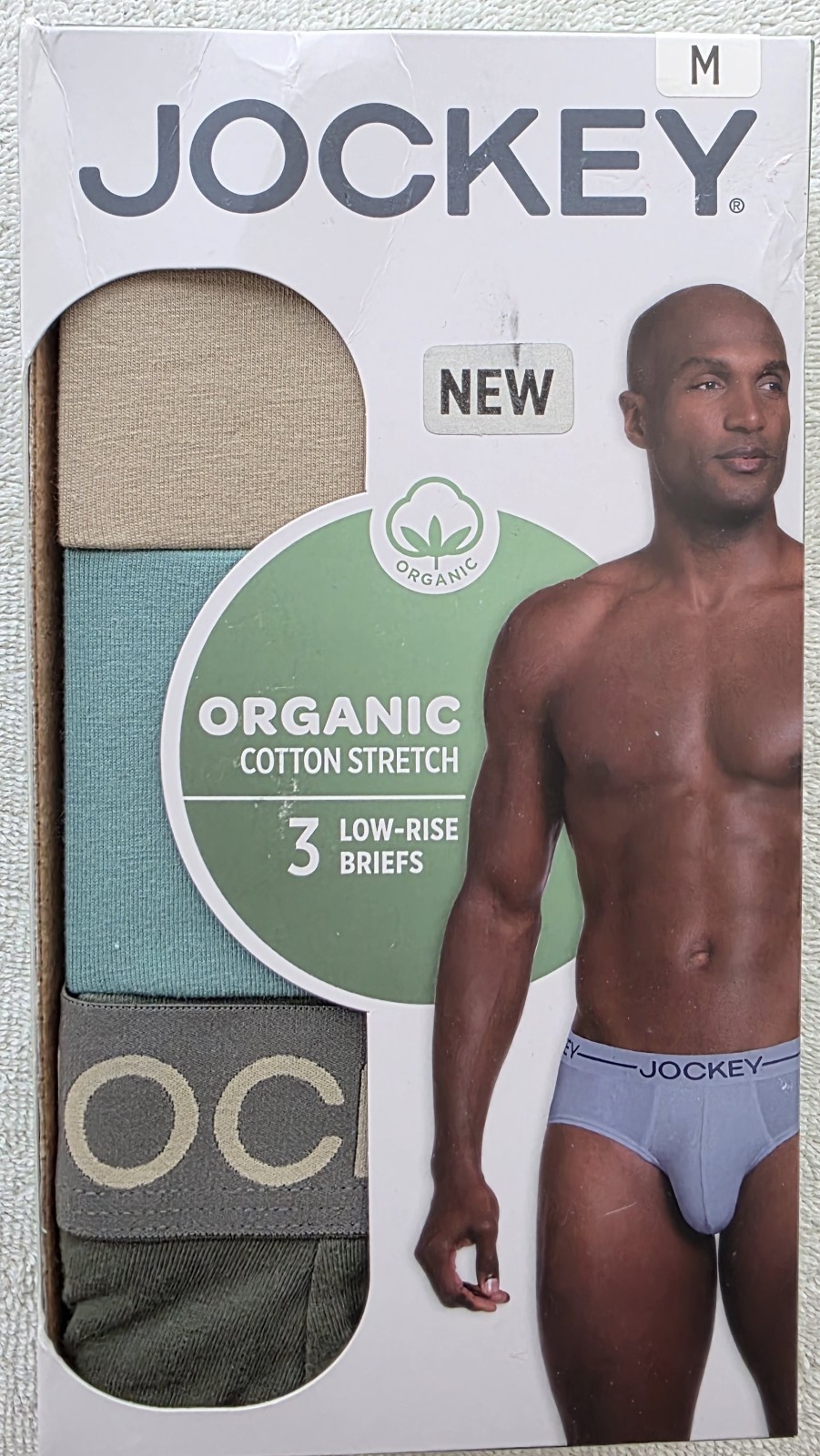 3pk Jockey Organic Cotton Stretch Low-Rise Briefs Colors Size M 32-34 NEW