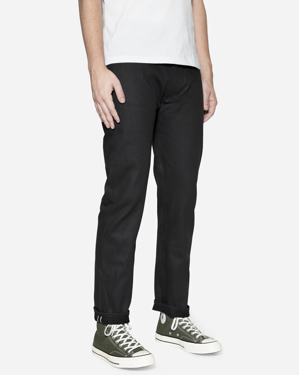 3sixteen ST-220X Slim Tapered Double Black Selvedge Jeans Button Fly Men’s 33×25