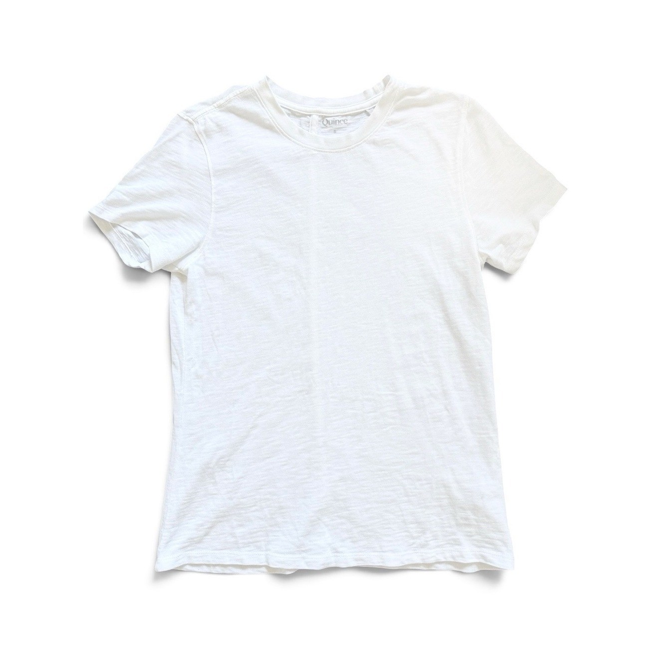 Quince Organic Cotton Slub Crewneck Tee White Short Sleeve Size S NWOT