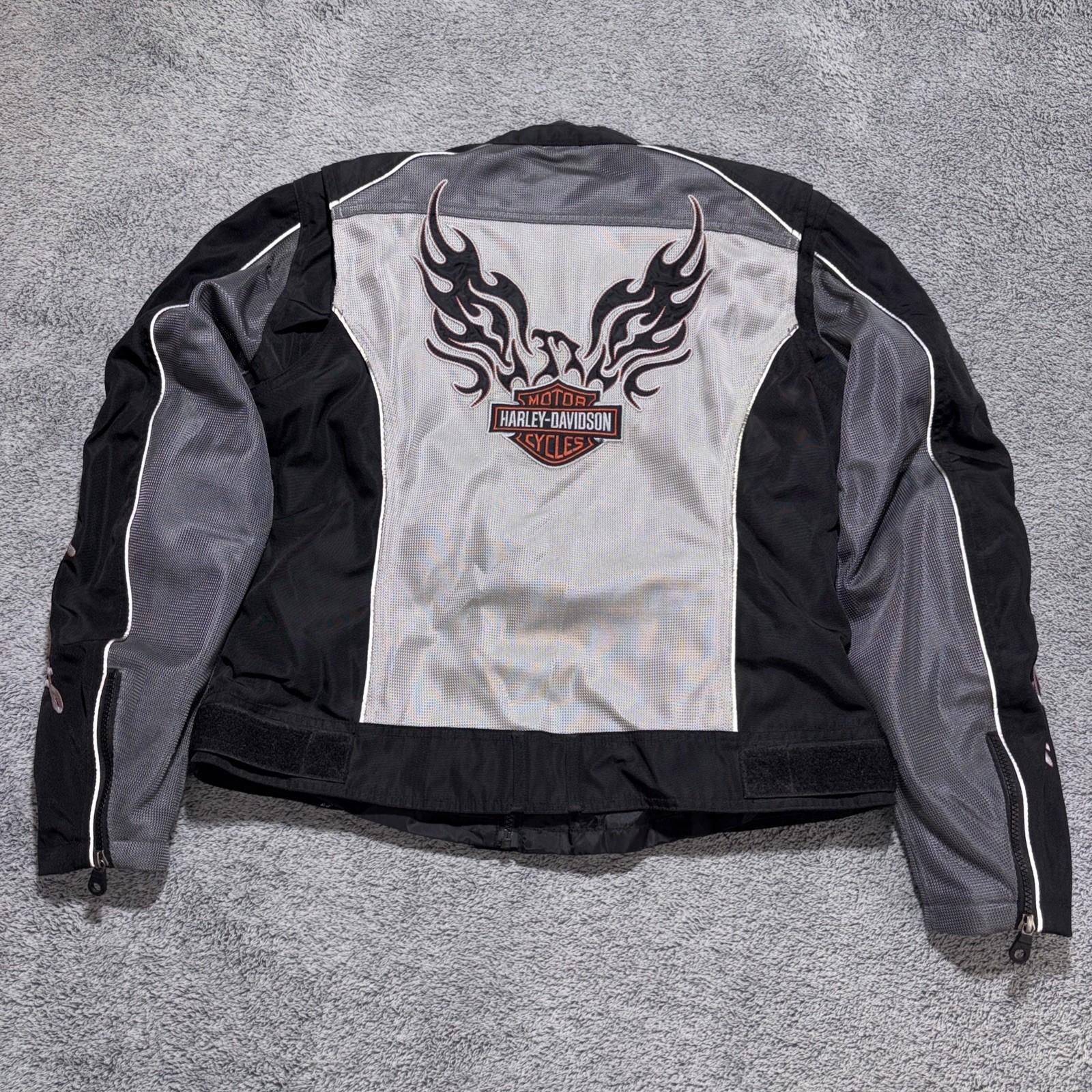 HARLEY-DAVIDSON Riding Jacket w/ Shoulder & Elbow Pads Women’s Sz XL Grey Black