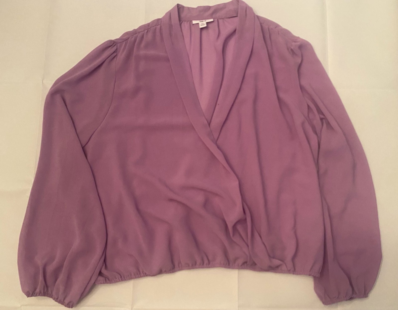 Bar III Women’s Purple Long Sleeve Surplice Wrap Blouse