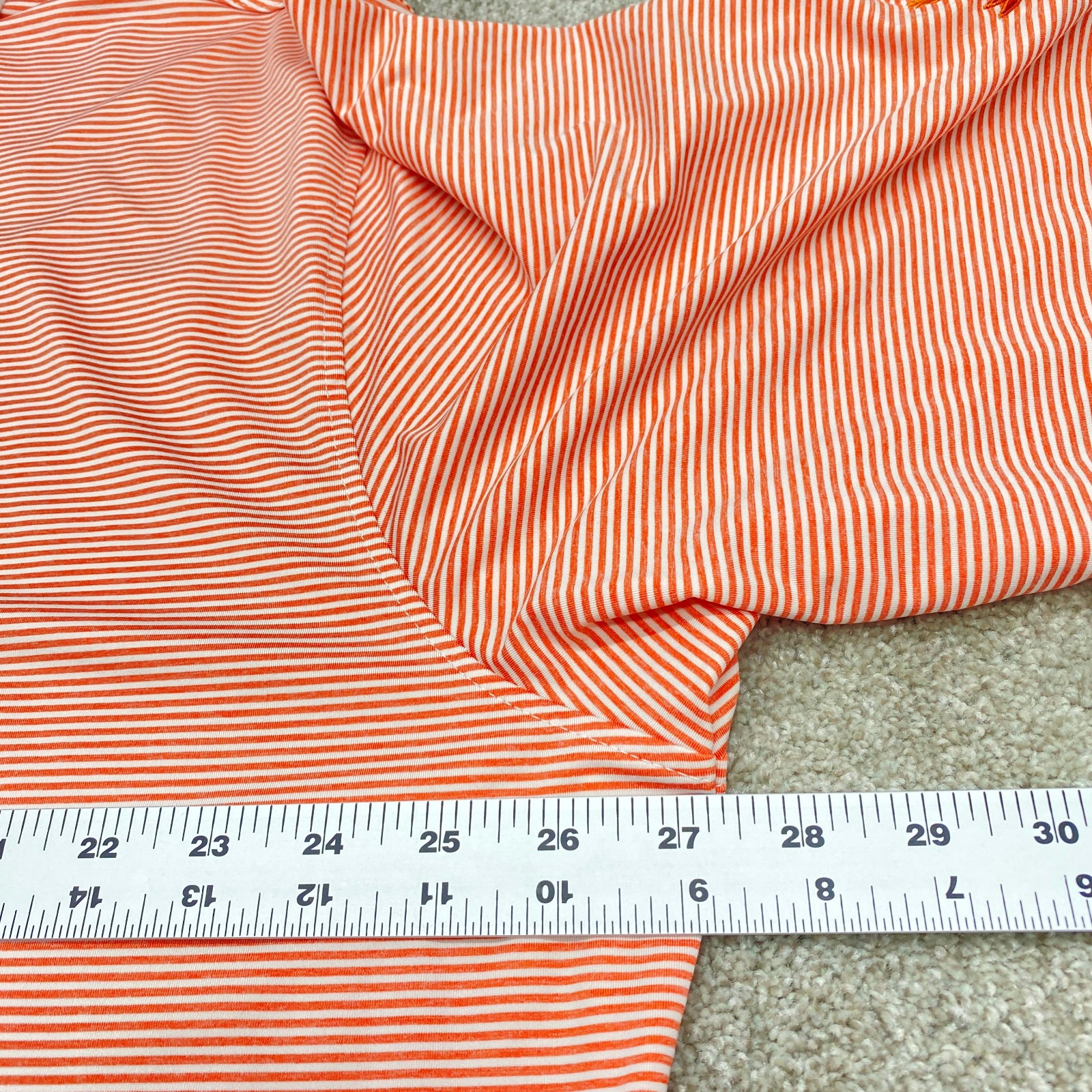 FootJoy Golf Polo Shirt Short Sleeve Men’s 2XL Orange White Striped 6670