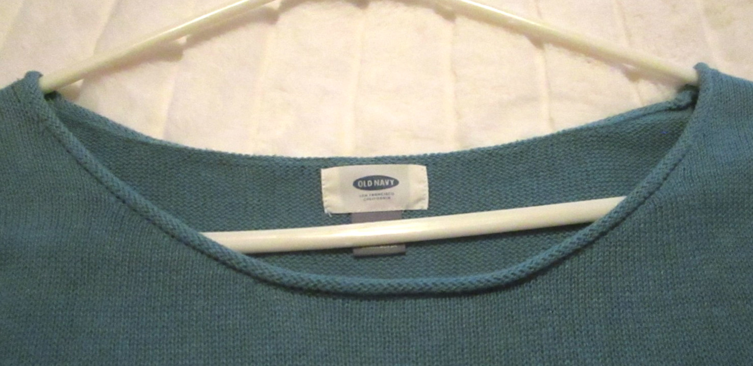Old Navy Teal Green Lightweight Knit Long Sleeve Pullover Sweater – Size M