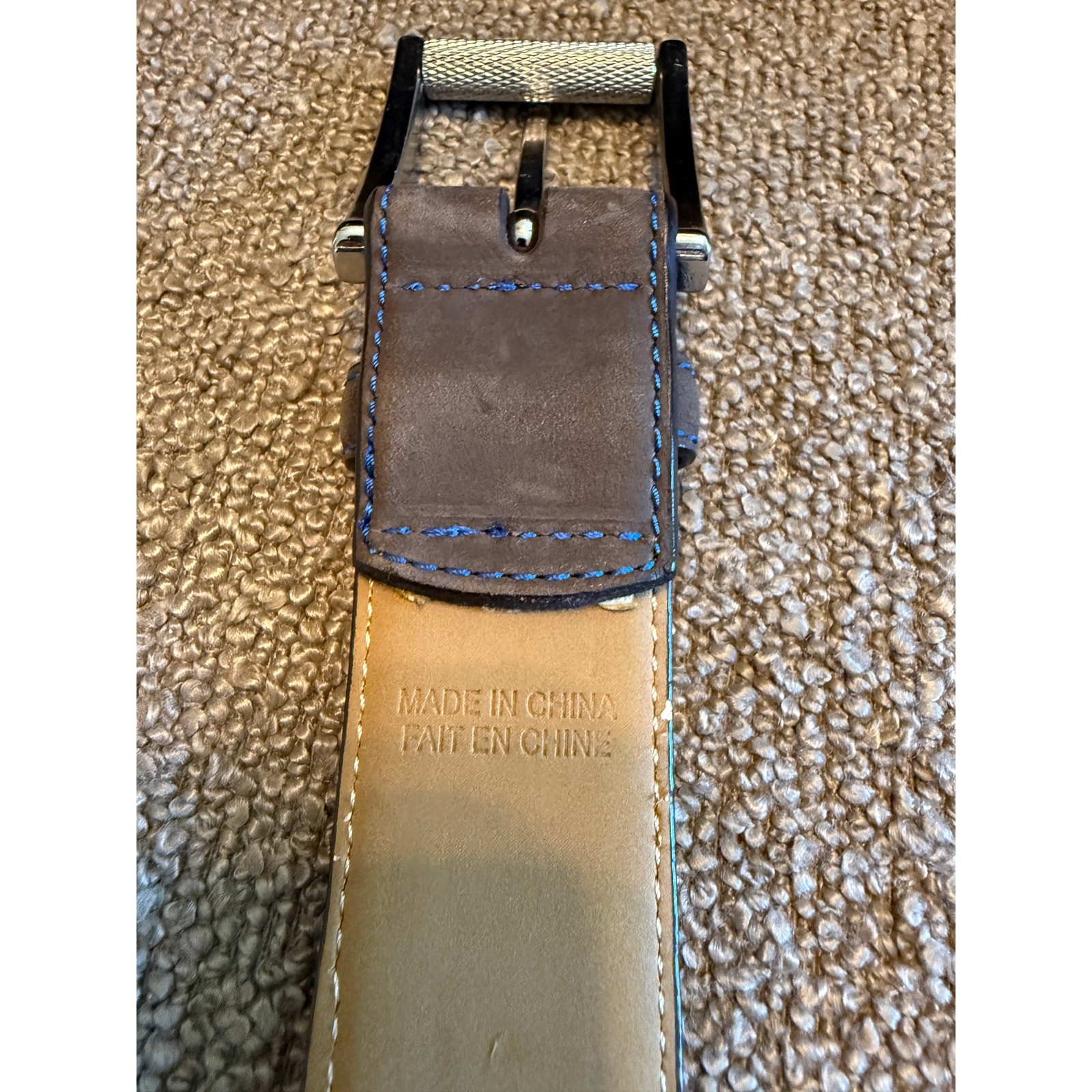 Robert Graham Gray Casual Leather Stitch Belt Men’s Size 42/44