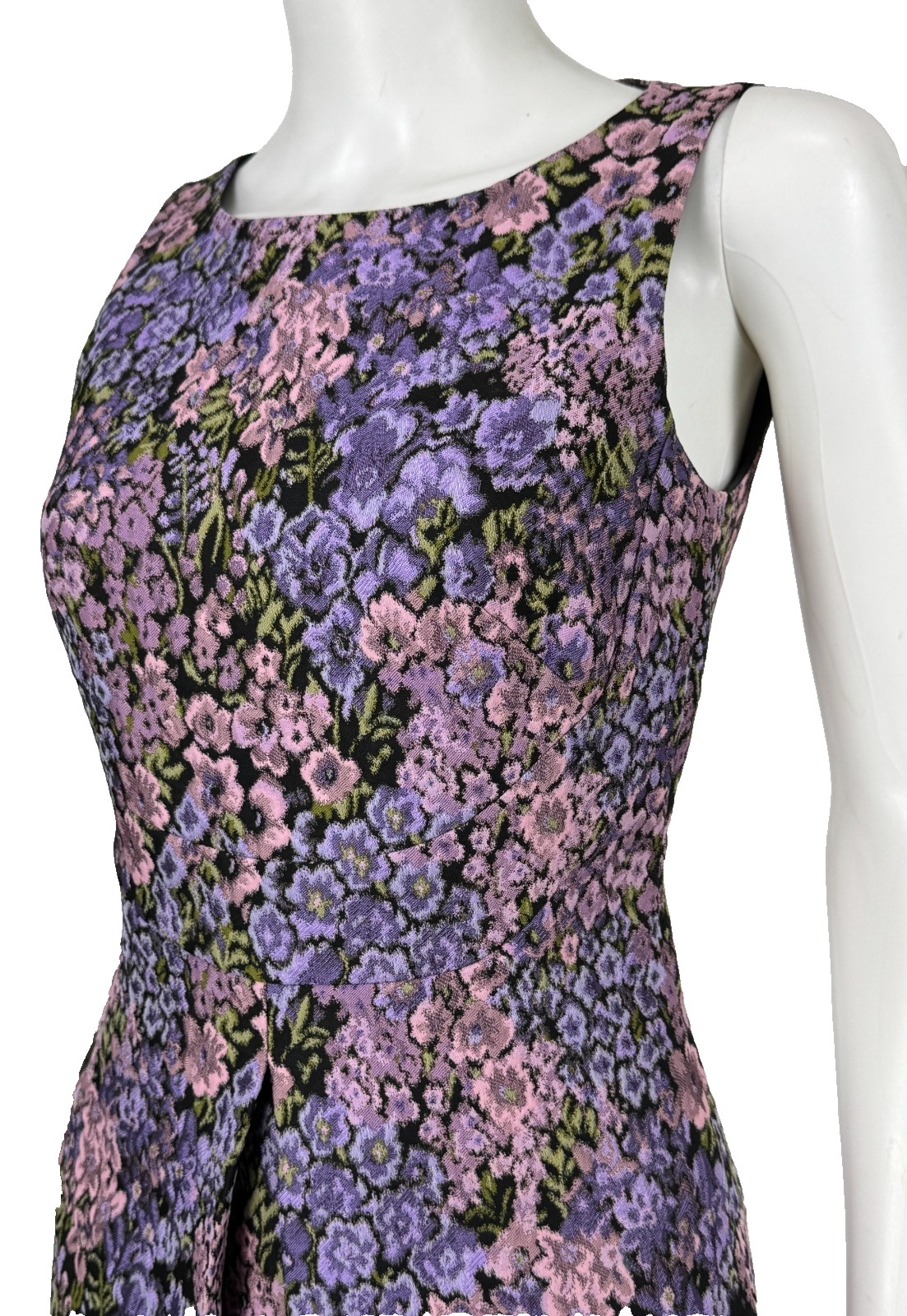 $1.7K Michael Kors Collection Jacquard Lilac Floral Dress 4 US 40 S Lined Runway