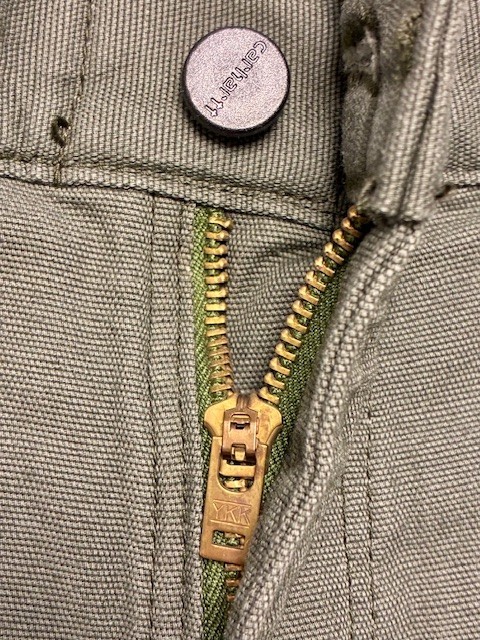 Carhartt FRB 159MOS CAT2 Loose Fit Olive Moss Green Canvas Work Pants Jean 33×34