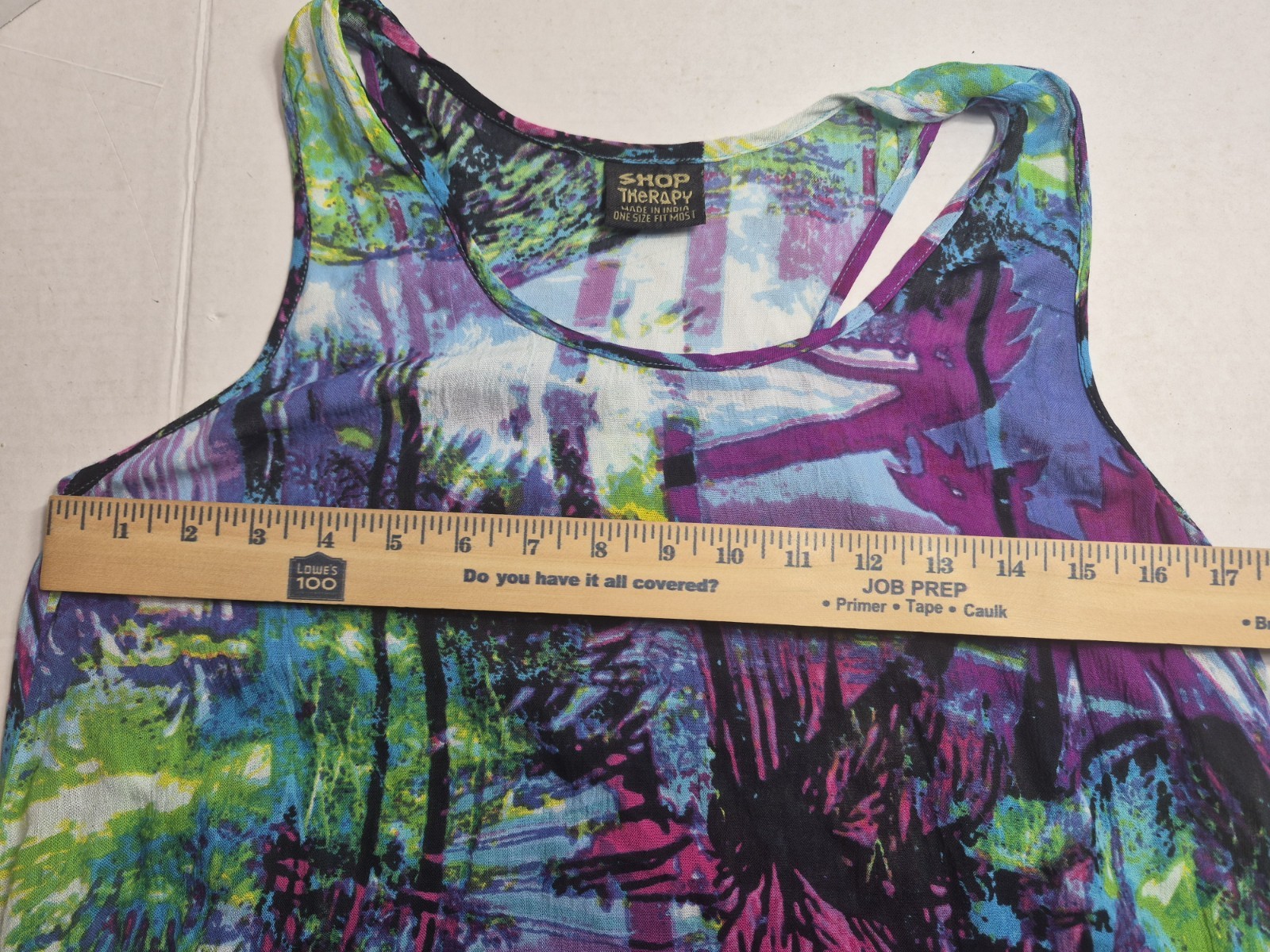 ​Shop Therapy Rayon Tank Dress One Size Boho Festival Psychedelic Handkerchief