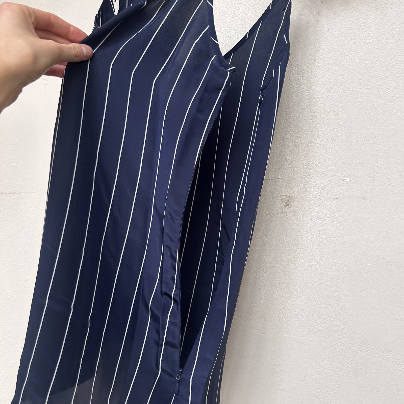 Vintage Christian Dior Boutique 1995 Navy Stripe Shirt Camisole Set FR 38